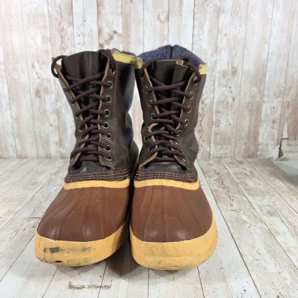 Sorel Arctic Pac Mens Vintage Brown Leather Rubber‎ Winter Duck Boots Canada